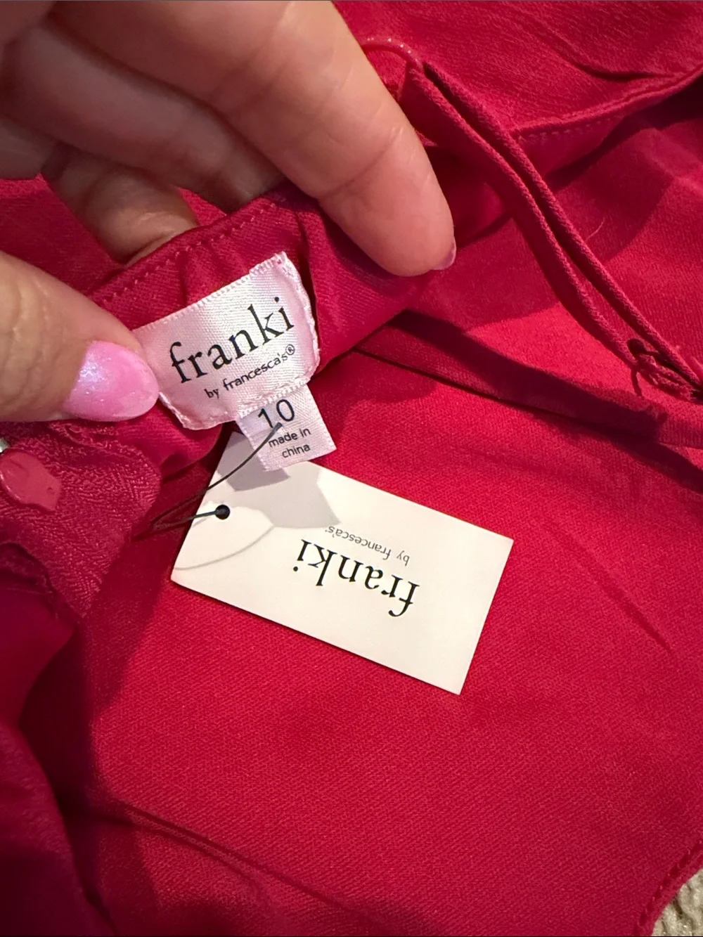 Franki Girls' Sleeveless Tiered Romper Dress in Deep Pink Sz 10 nwt